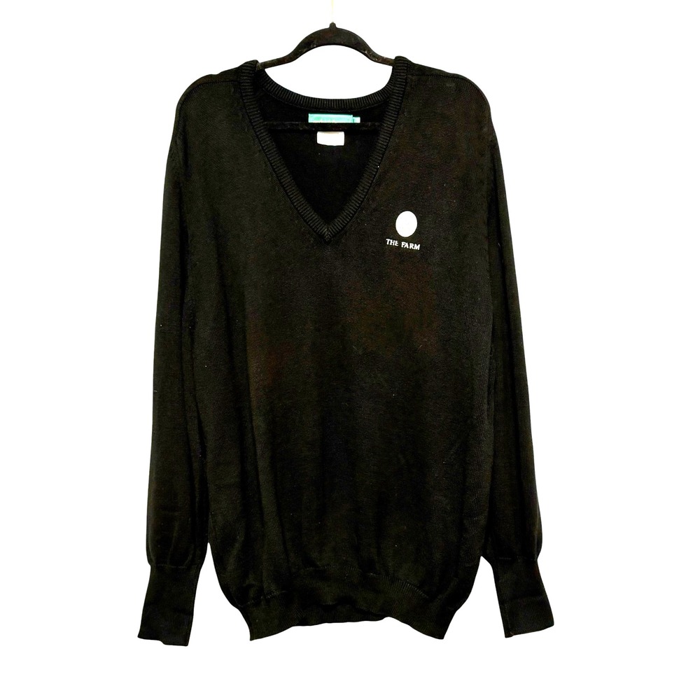 Michael Thomas Preppy V Neck Sweater‎ Mens Large Egyptian Cotton Ivy League Golf
